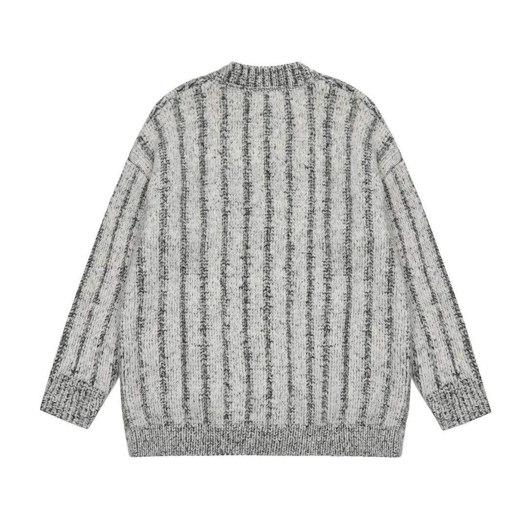 Vivi131 super high weight for men and women" vivienne west wood 24 autumn and winter men's casual old gray black splicing heavy industry high weight cardigan West Queen Vivian heavy industry show limited cardigan knitted sweater wool 2024 autumn latest style Size: S -M- L Color: uniform color